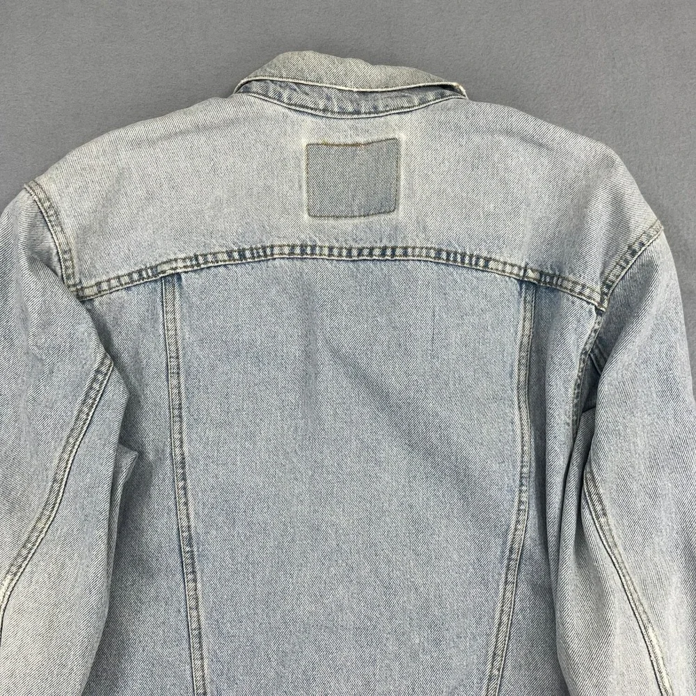 Levis Mens Light Wash Denim Trucker Jacket 70507-0311 Size M Blue Cotton Vtg USA - Picture 10 of 14